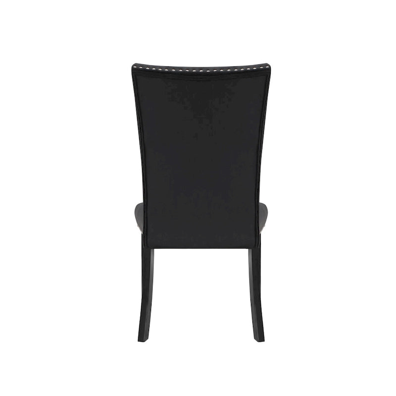 Set of 2 Black Velvet Upholstered Dining Side Chairs