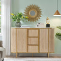 Credenza moderna scanalata da 54 pollici, tavolo da buffet, mobile bar per caffè/vino