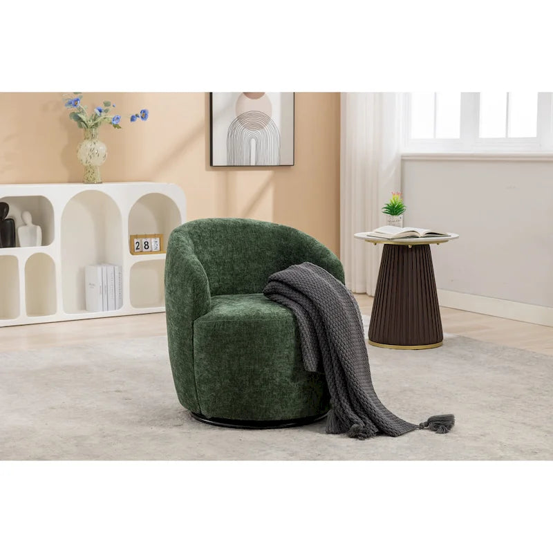 25.6 Swivel Barrel Chair with Black Coating
