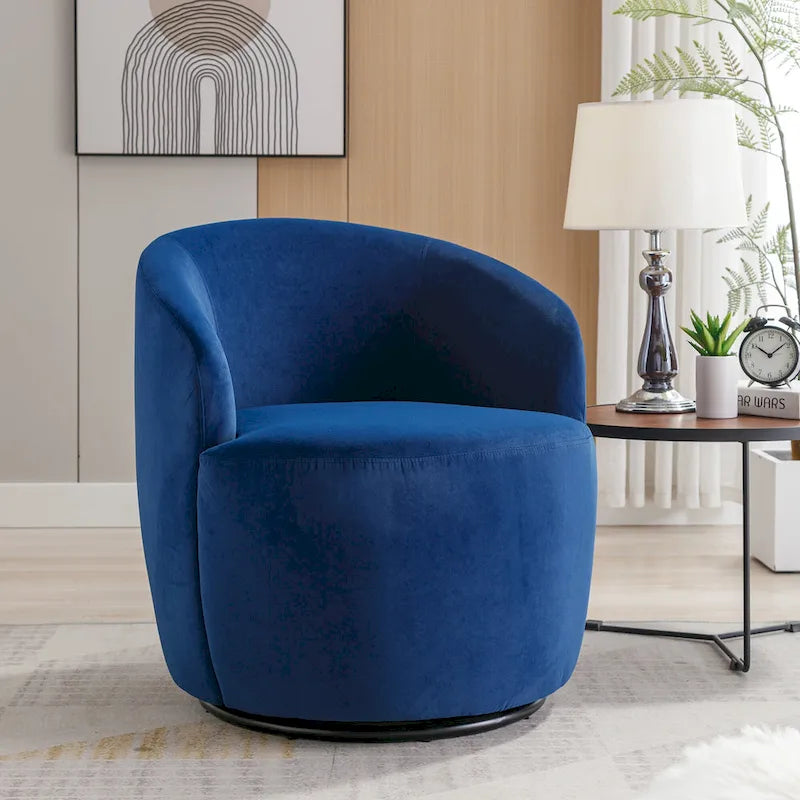 25.6 Swivel Barrel Chair with Black Coating