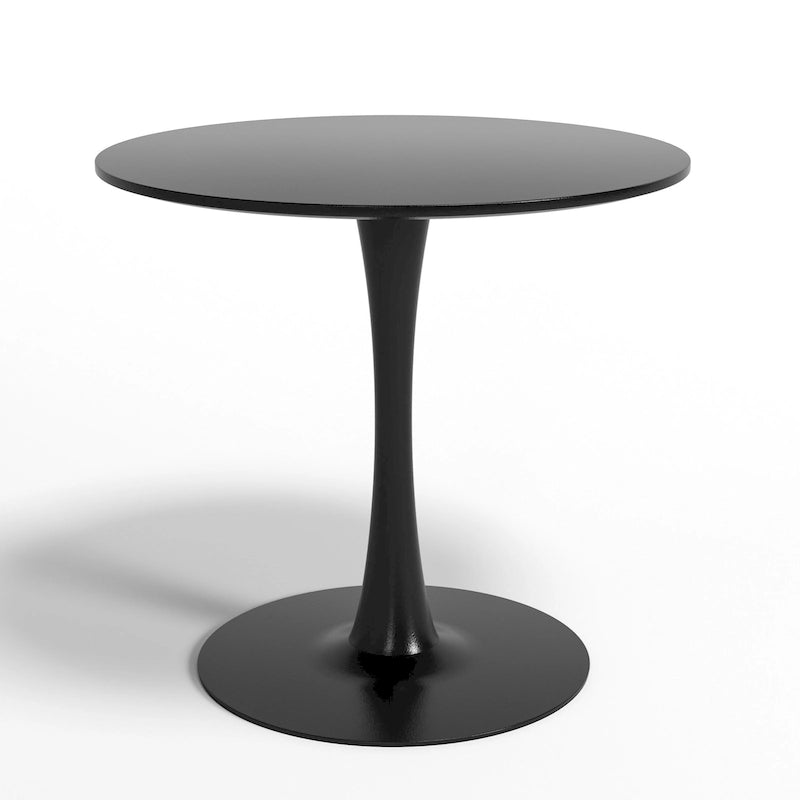 31.5-Inch Round Dining Table with Steel Pedestal Base