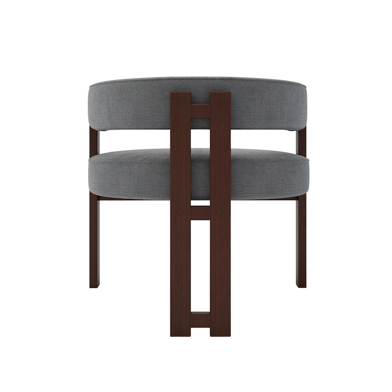 Open-Back Teddy Fabric Accent Chairs with Three Legs, Set of 2