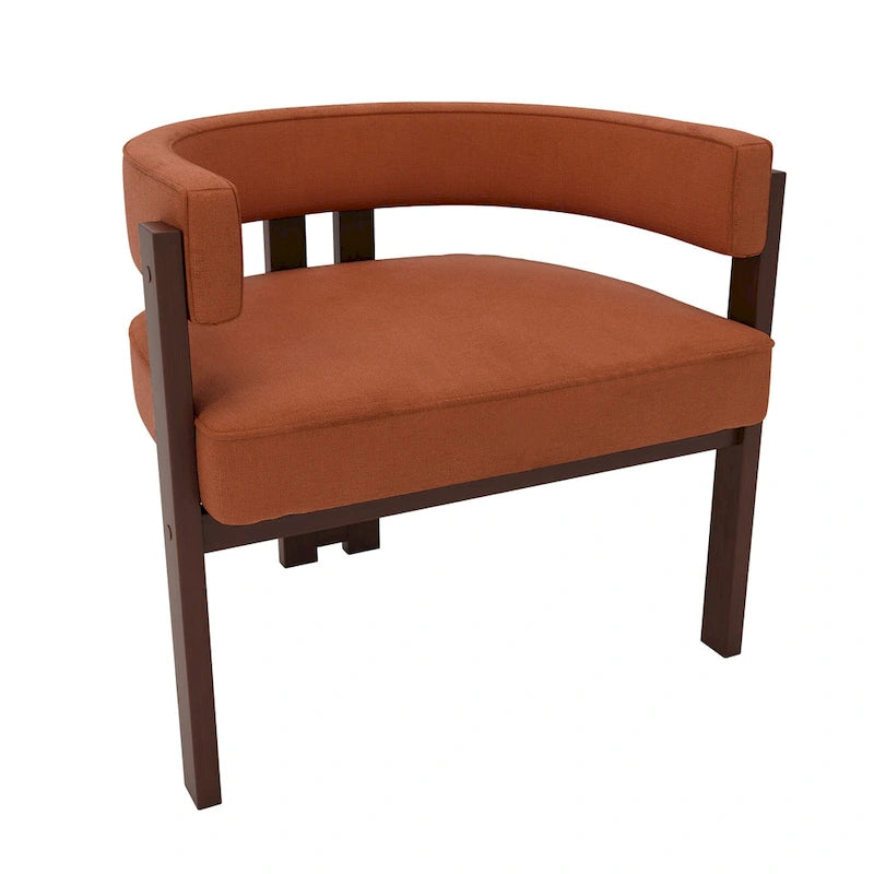 Open-Back Teddy Fabric Accent Chairs with Three Legs, Set of 2