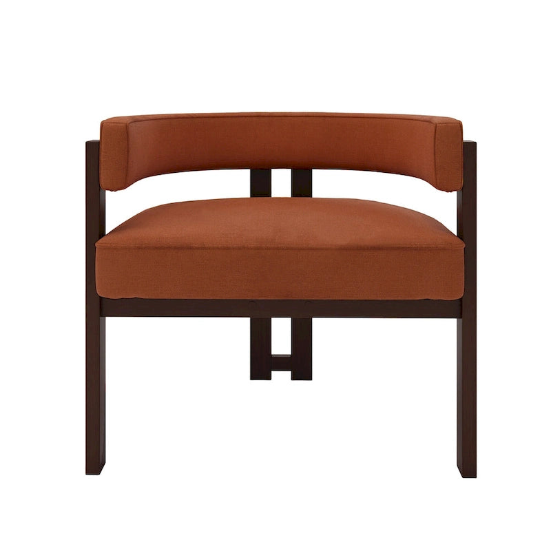 Open-Back Teddy Fabric Accent Chairs with Three Legs, Set of 2