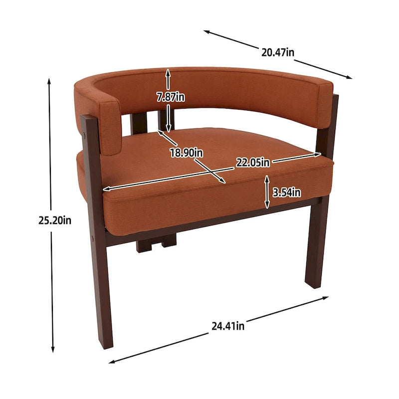 Open-Back Teddy Fabric Accent Chairs with Three Legs, Set of 2