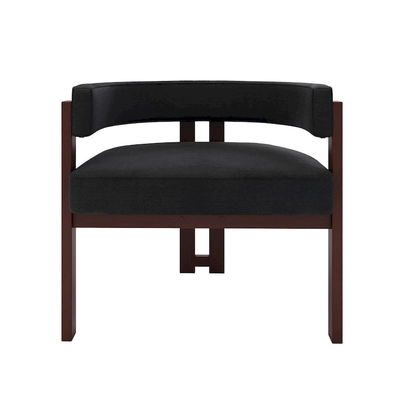 Open-Back Teddy Fabric Accent Chairs with Three Legs, Set of 2
