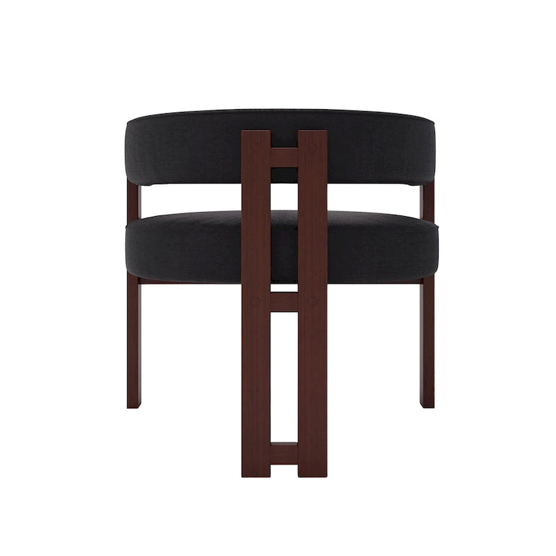 Open-Back Teddy Fabric Accent Chairs with Three Legs, Set of 2