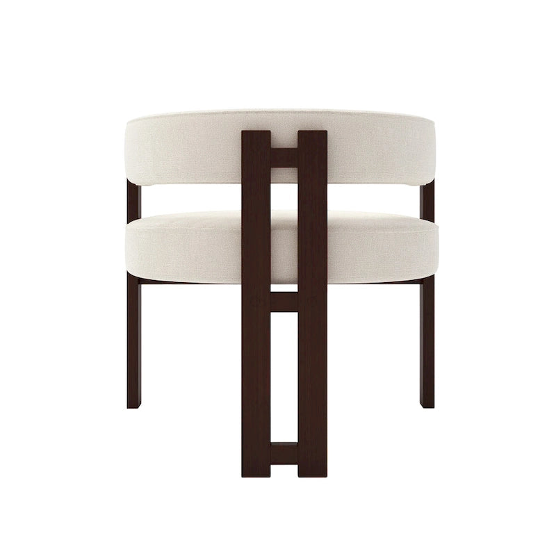 Open-Back Teddy Fabric Accent Chairs with Three Legs, Set of 2