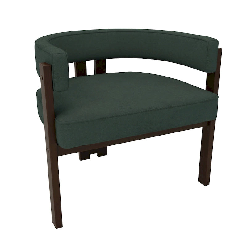 Open-Back Teddy Fabric Accent Chairs with Three Legs, Set of 2