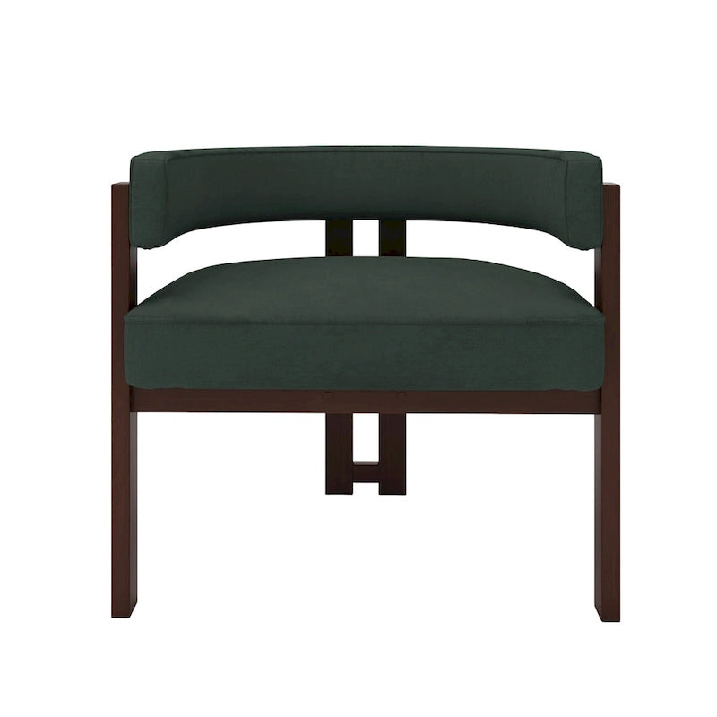 Open-Back Teddy Fabric Accent Chairs with Three Legs, Set of 2