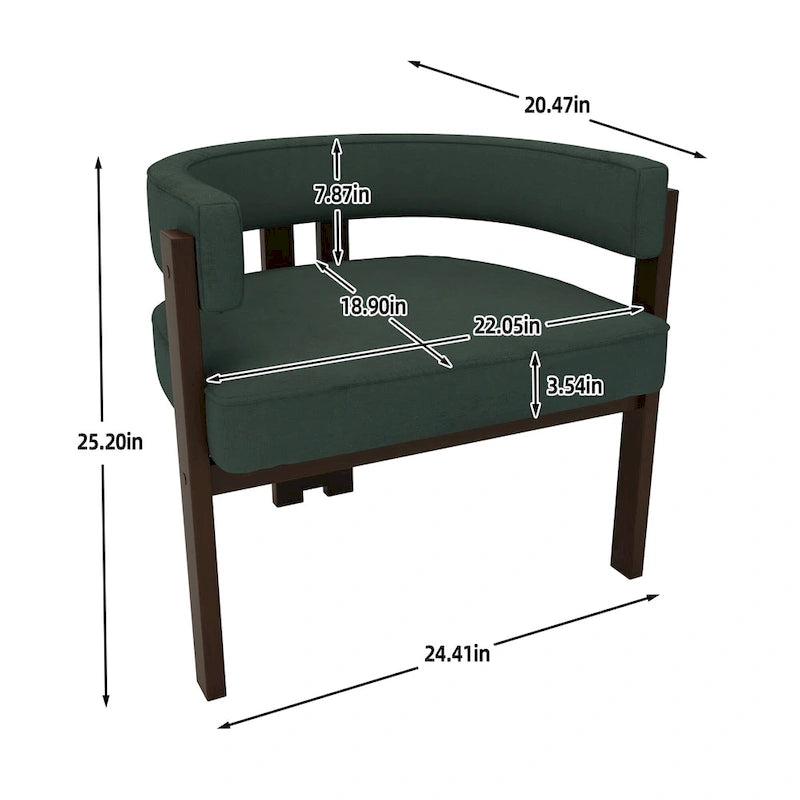 Open-Back Teddy Fabric Accent Chairs with Three Legs, Set of 2