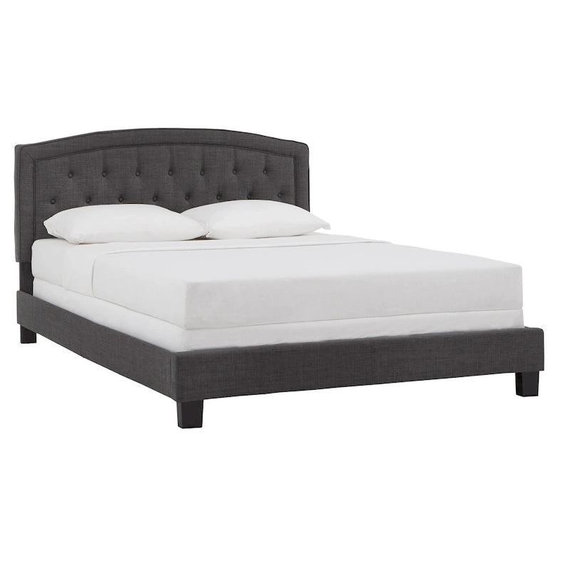 Adjustable Diamond-Tufted Arched Headboard Bed