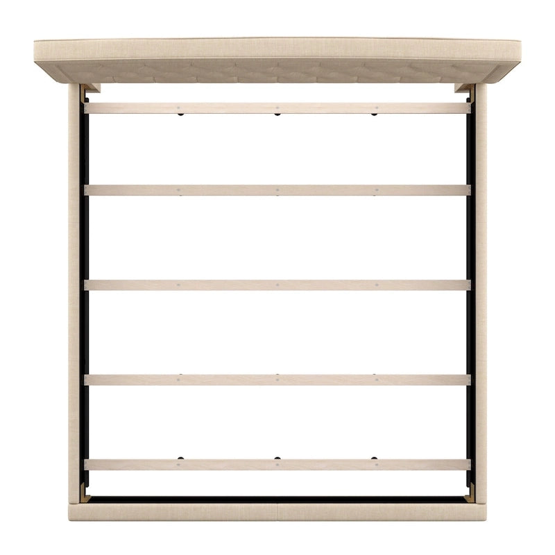 Adjustable Diamond-Tufted Arched Headboard Bed