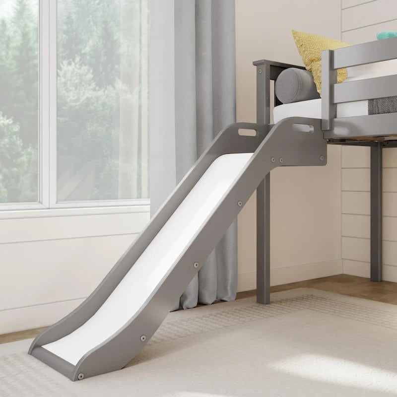 Twin-Size Low Loft Bed with Slide and Ladder