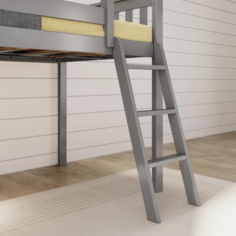 Twin-Size Low Loft Bed with Slide and Ladder