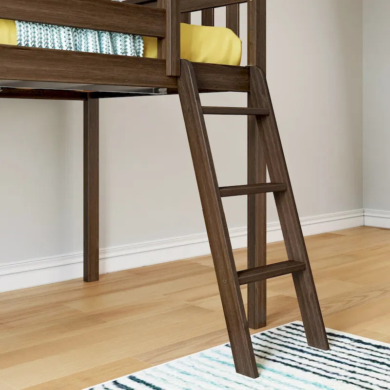 Twin-Size Low Loft Bed with Slide and Ladder