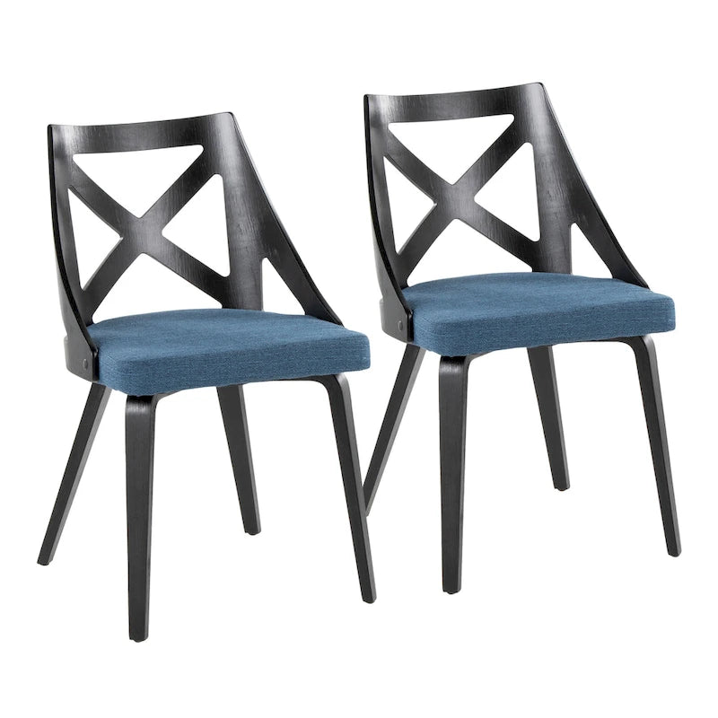 Farmhouse Dining Chairs with X-Back, Set of 2
