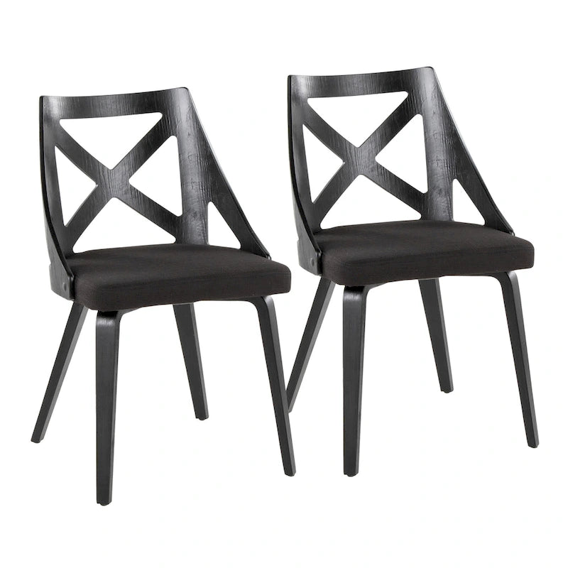 Farmhouse Dining Chairs with X-Back, Set of 2