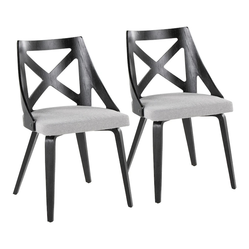 Farmhouse Dining Chairs with X-Back, Set of 2