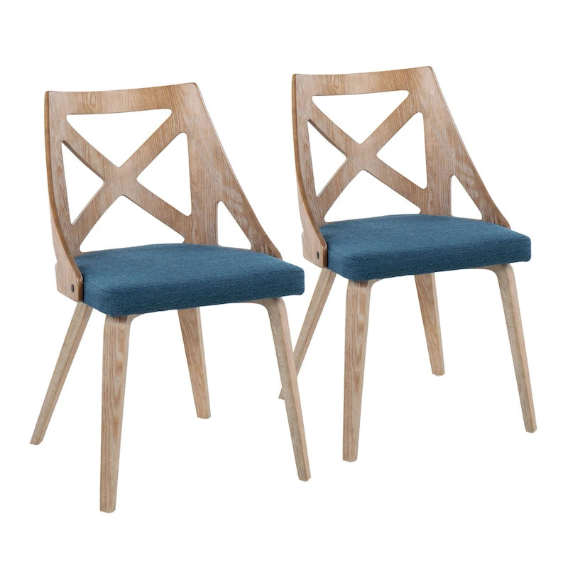 Farmhouse Dining Chairs with X-Back, Set of 2