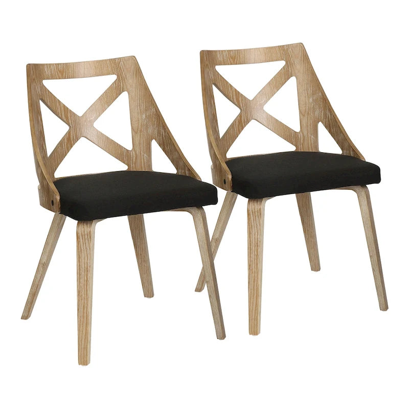 Farmhouse Dining Chairs with X-Back, Set of 2