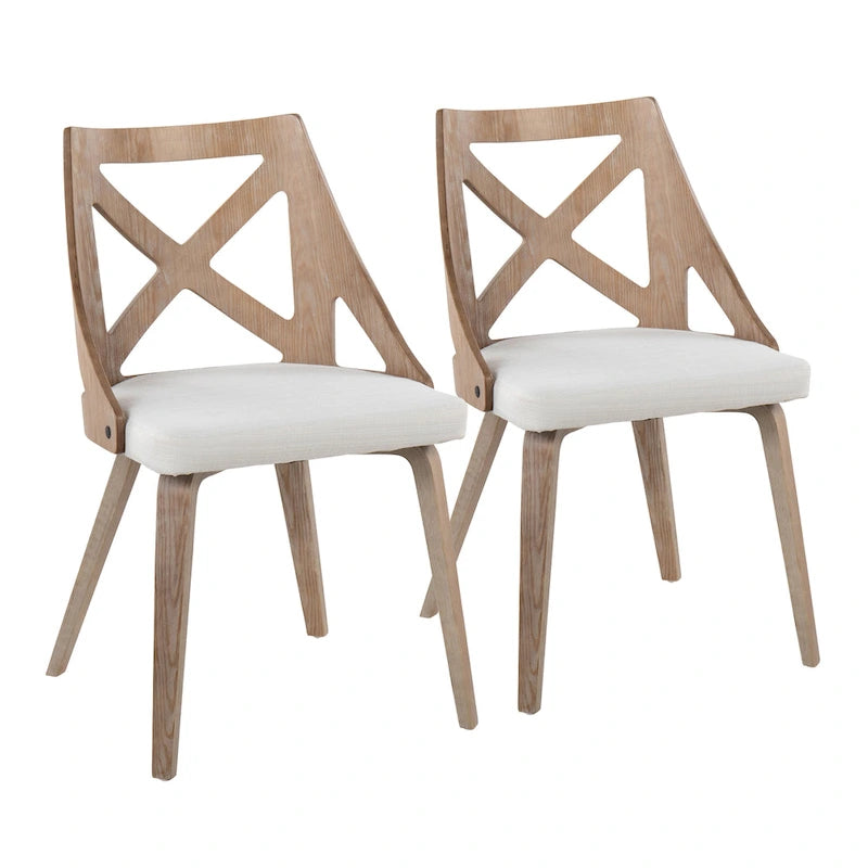 Farmhouse Dining Chairs with X-Back, Set of 2