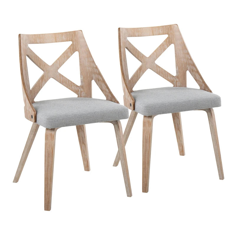 Farmhouse Dining Chairs with X-Back, Set of 2