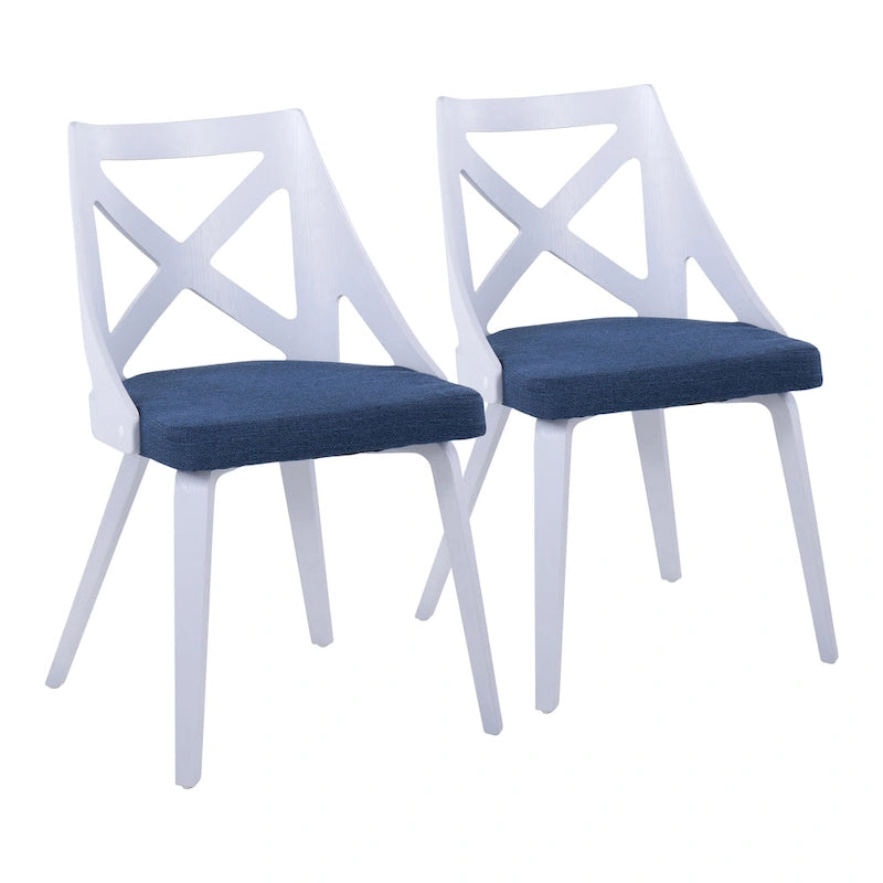 Farmhouse Dining Chairs with X-Back, Set of 2