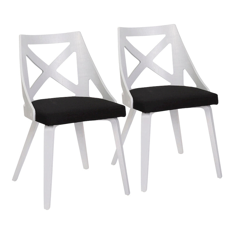 Farmhouse Dining Chairs with X-Back, Set of 2