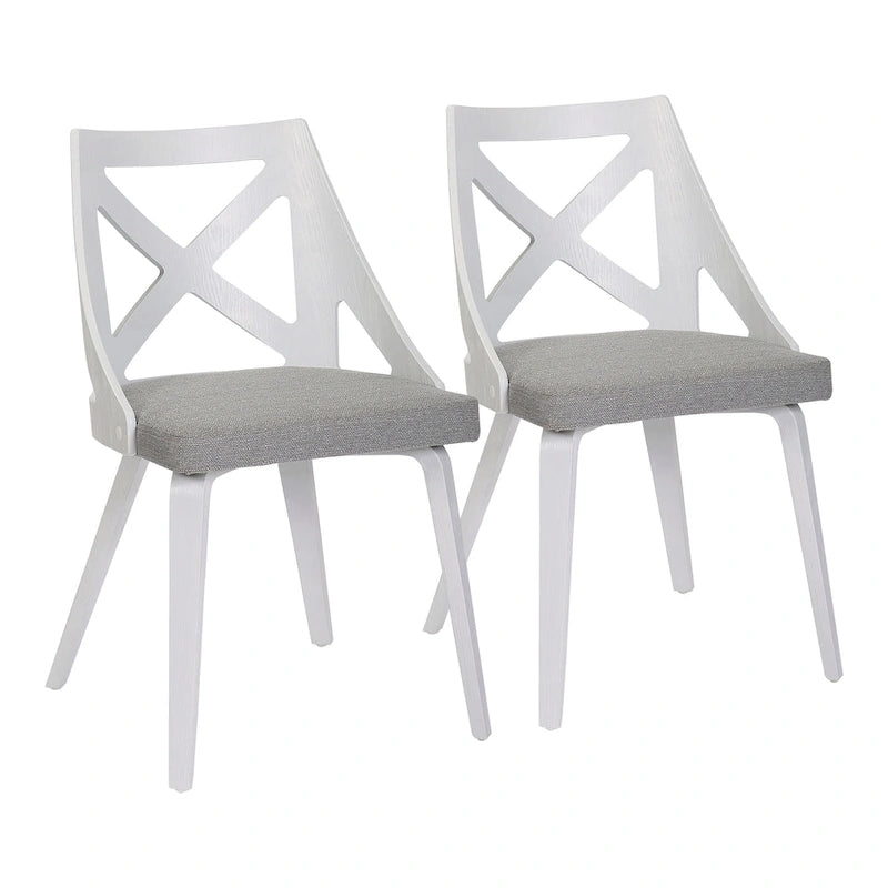 Farmhouse Dining Chairs with X-Back, Set of 2