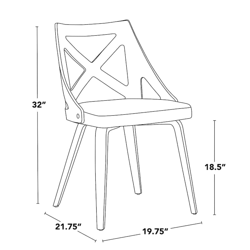 Farmhouse Dining Chairs with X-Back, Set of 2