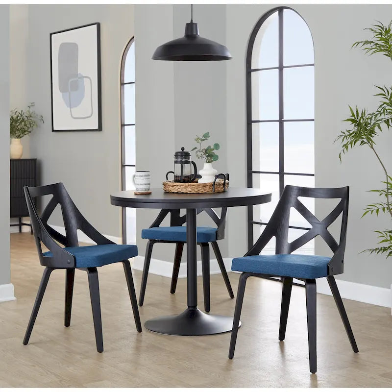 Farmhouse Dining Chairs with X-Back, Set of 2