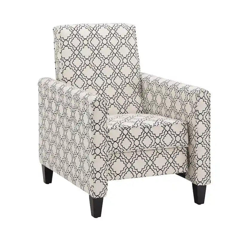Fabric Push-Back Recliner with Patterned Upholstery