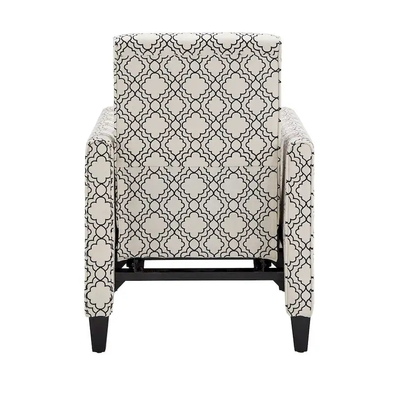 Fabric Push-Back Recliner with Patterned Upholstery