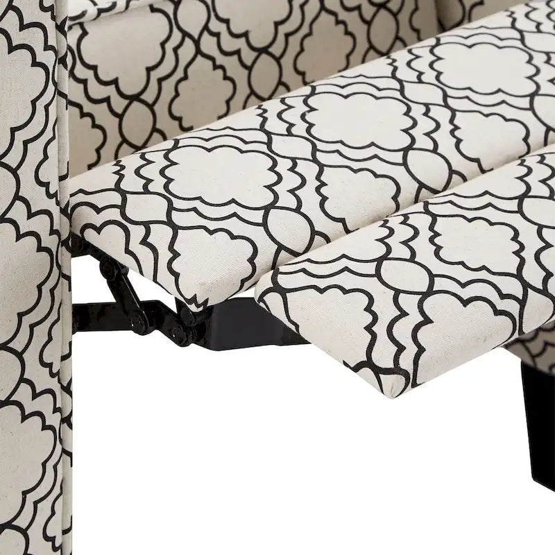 Fabric Push-Back Recliner with Patterned Upholstery