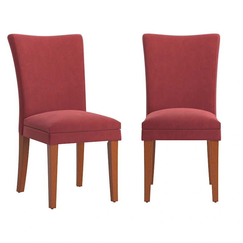Upholstered Parsons Dining Chairs, Set of 2