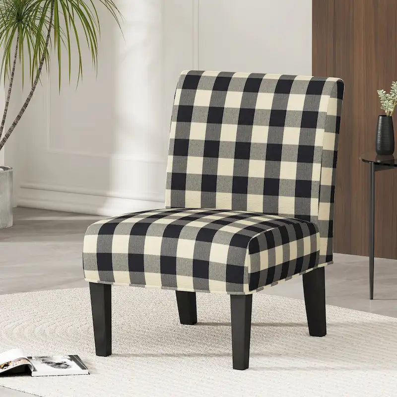 Contemporary Fabric Slipper Accent Chair with Tapered Legs