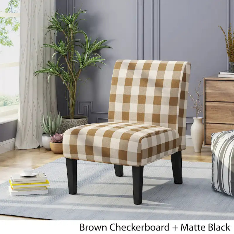 Contemporary Fabric Slipper Accent Chair with Tapered Legs