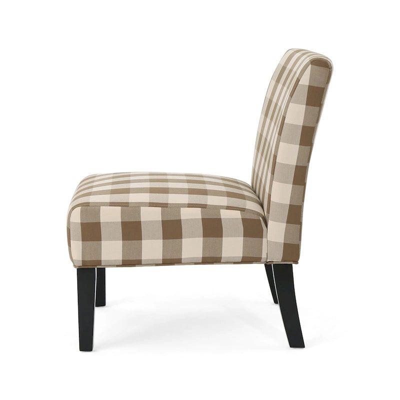 Contemporary Fabric Slipper Accent Chair with Tapered Legs
