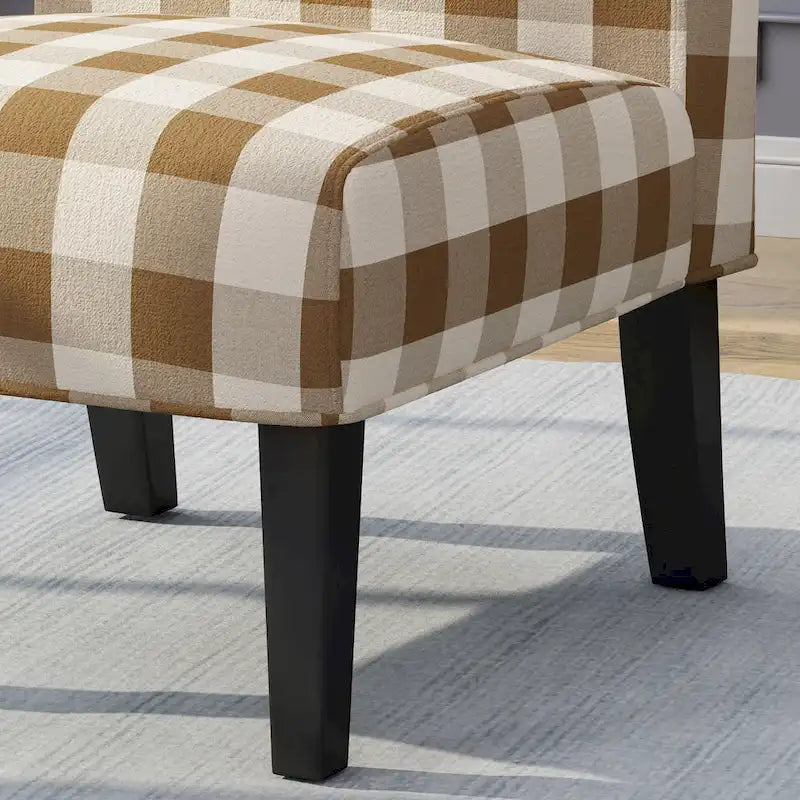 Contemporary Fabric Slipper Accent Chair with Tapered Legs