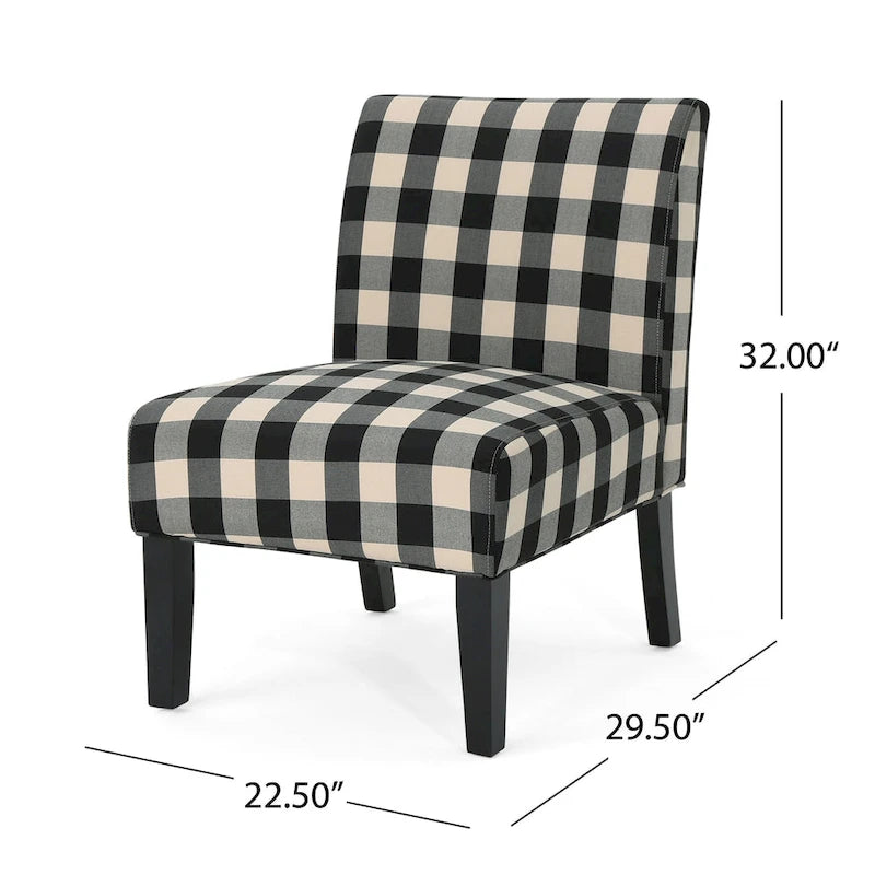 Contemporary Fabric Slipper Accent Chair with Tapered Legs