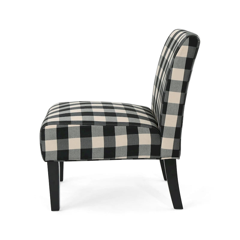 Contemporary Fabric Slipper Accent Chair with Tapered Legs