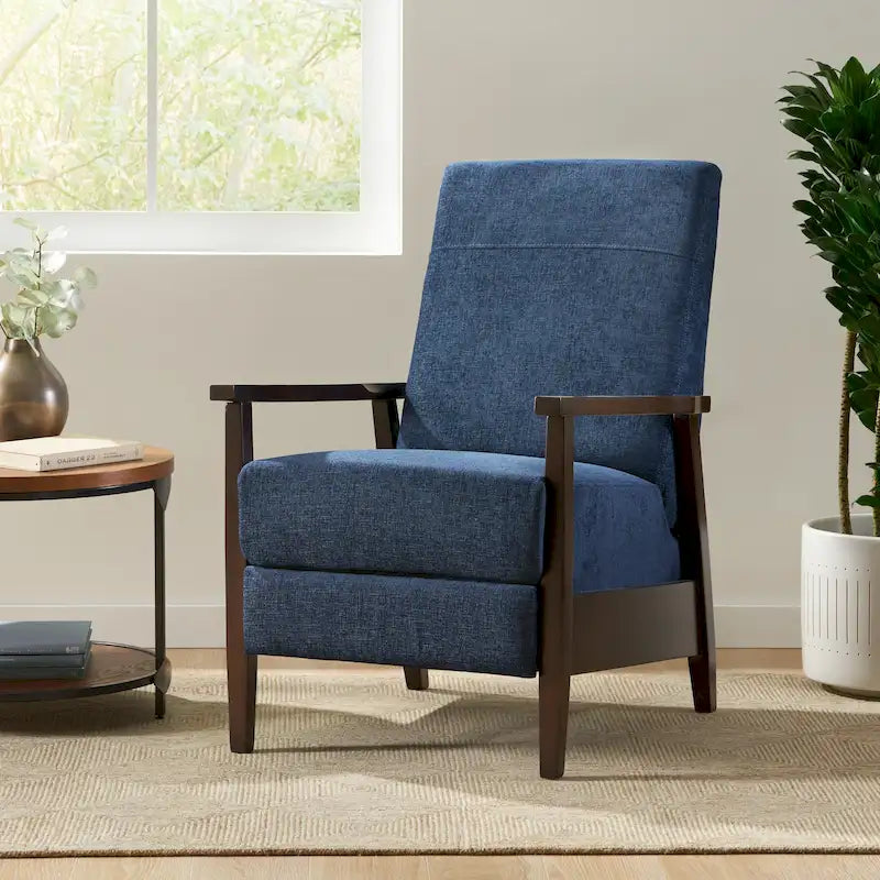Upholstered Pushback Recliner with Wood Frame