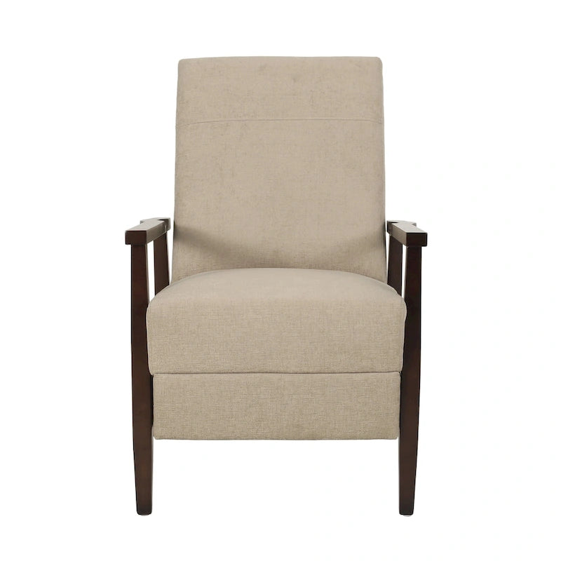 Upholstered Pushback Recliner with Wood Frame
