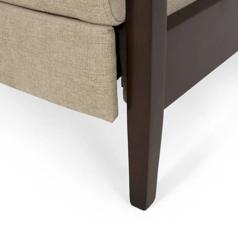 Upholstered Pushback Recliner with Wood Frame
