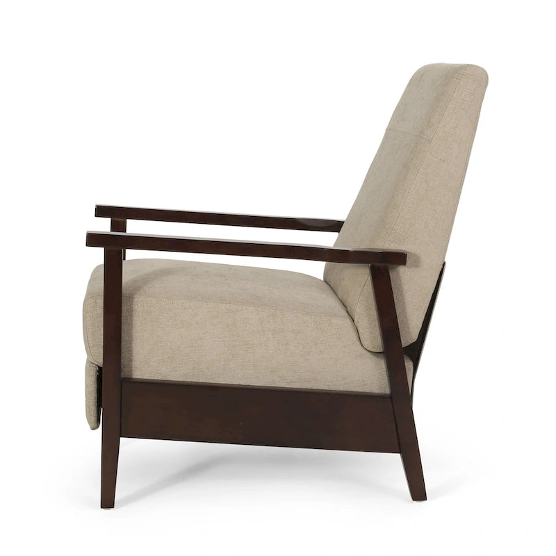 Upholstered Pushback Recliner with Wood Frame