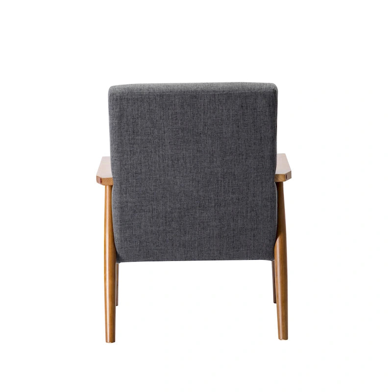Fabric Accent Chair with Rubberwood Legs and Armrests