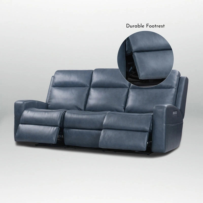 Power Reclining Sofa with Leather Seating, USB-C and Adjustable Headrests