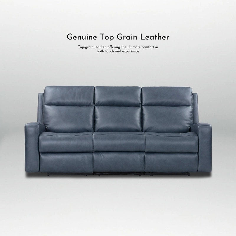 Power Reclining Sofa with Leather Seating, USB-C and Adjustable Headrests