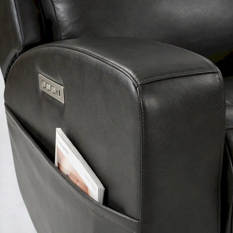 Power Reclining Sofa with Leather Seating, USB-C and Adjustable Headrests